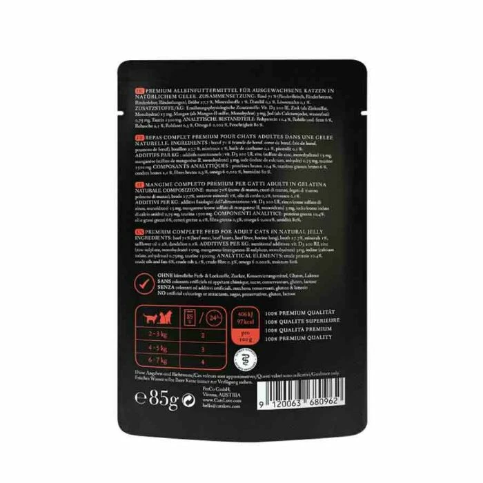 CAT'S LOVE Cat's Love Classic Manzo Senza Cereali & Senza Glutine 12 X 85 G 2 CAT'S LOVE Cat's Love Classic Manzo Senza Cereali & Senza Glutine 12 X 85 G - immagine 2