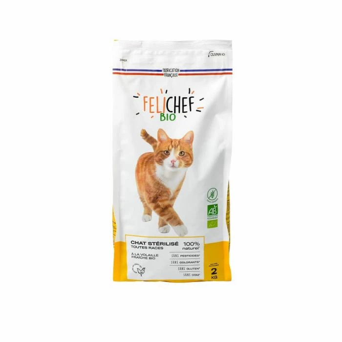Felichef Crocchette BIO Senza Cereali, Senza Gluten Gatto Sterilizzato 2 Kg 1 Felichef Crocchette BIO Senza Cereali, Senza Gluten Gatto Sterilizzato 2 Kg